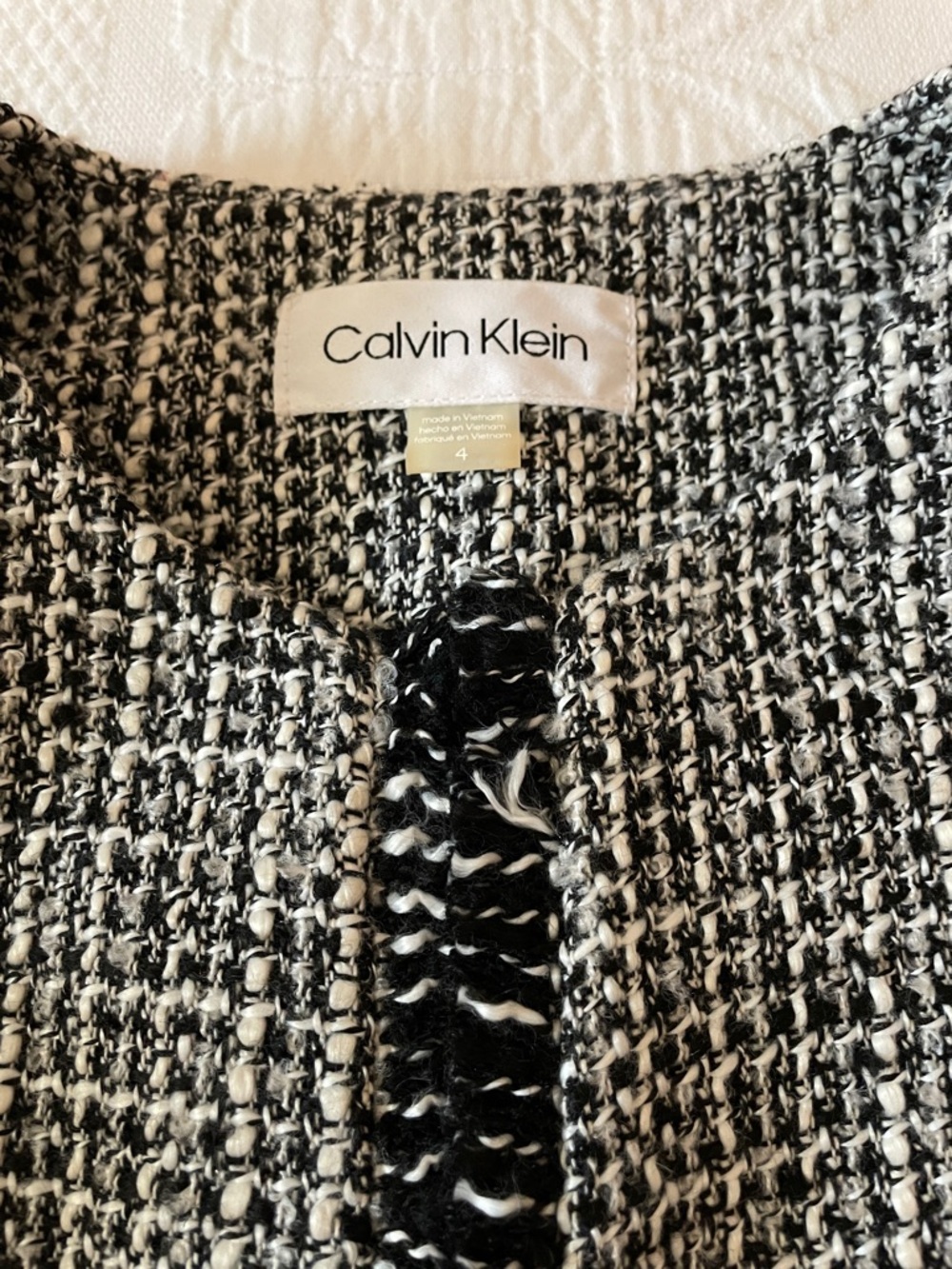 Calvin Klein suit.